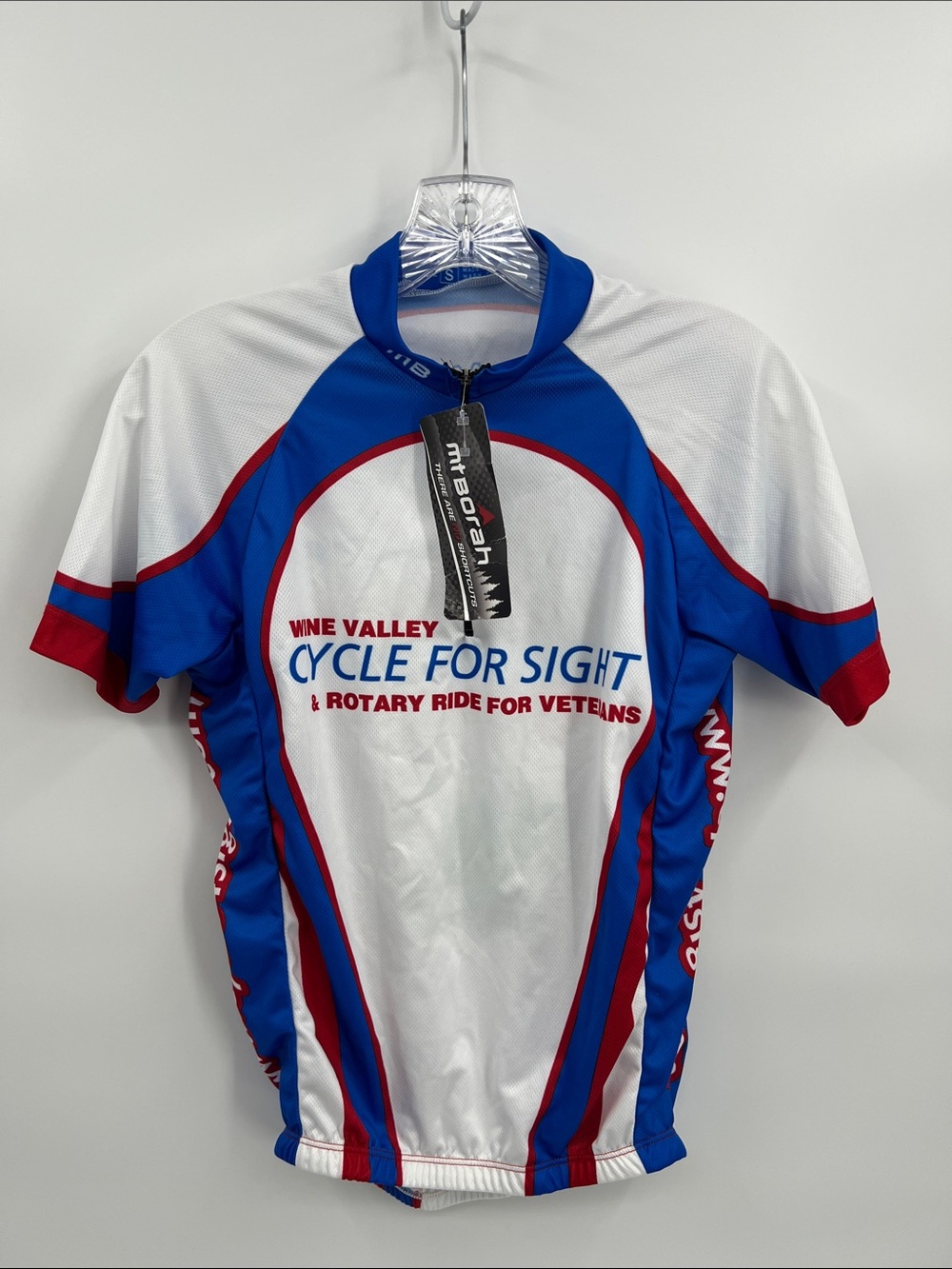 Cycle for Sight Event Bike Jersey - White, Blue & Red